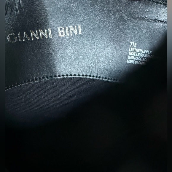 Gianni Bini Heeled Boot Black Alligator Skin Design w/ Brown Trim Knee High - Picture 10 of 10